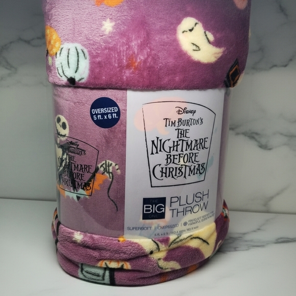 Disney Purple Nightmare Before Christmas Plush Blanket